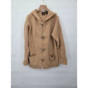 Nordic Design Cardigan Size Petite Medium Lambswool Angora Cable Knit